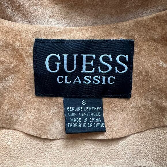 Guess Brown Leather Suede Long Duster Coat Buttons Small Western Cowgirl - Picture 3 of 6